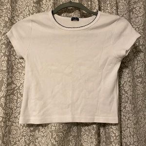 White Brandy Melville crop tee